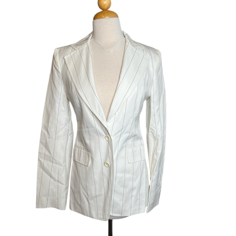 French Connection Ivory Pinstripe Blazer – Tailored Fit